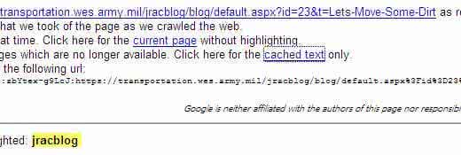 Google Seach click the cached 