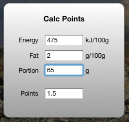 Calc Points Widget