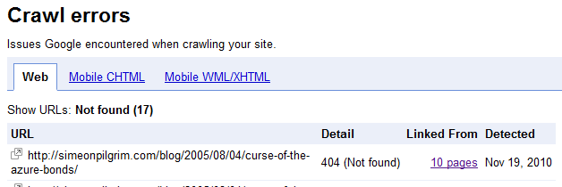 Crawl errors