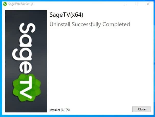 Uninstalling SageTV