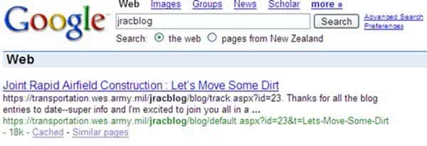 Google jracblog search 