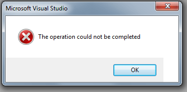 Visual Studio Project Properties Error 