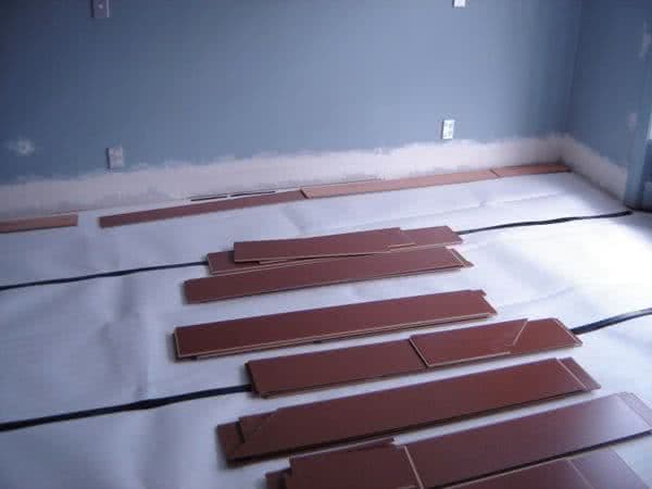 flooring being re-layed