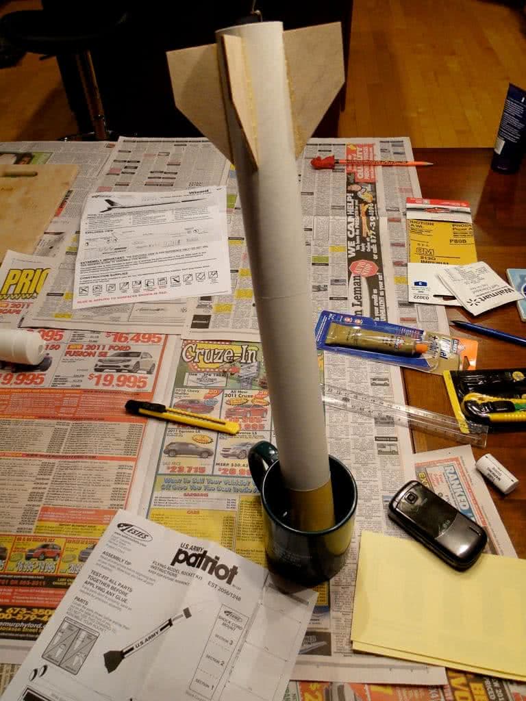 Gluing tail fins